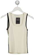 MANGO Cream Ecru Knitted Top With Contrast Details UK XS
