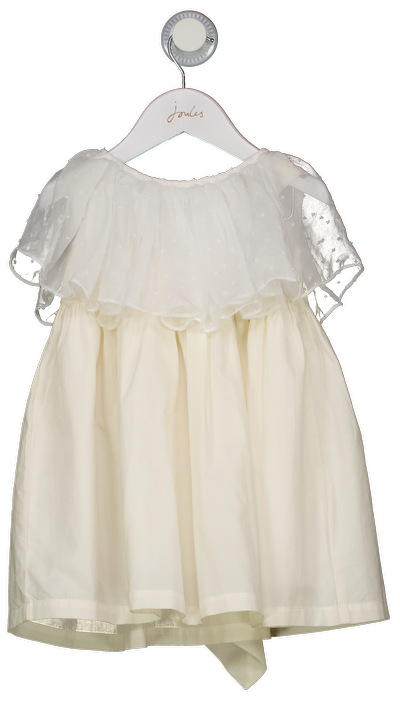 Benedita Cream Bow Back Swiss Dot Collar Dress 3 Years