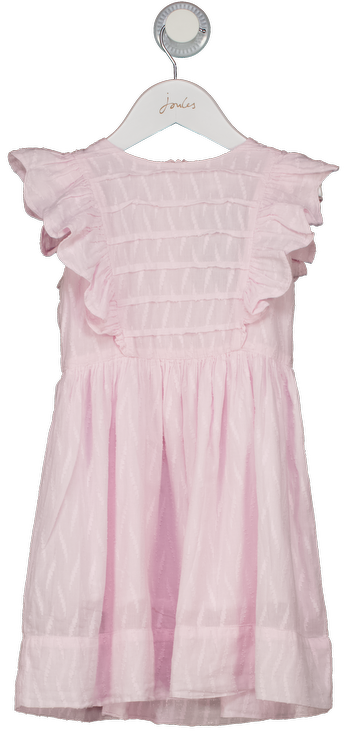 MORLEY Pink Ruffle Sleeve Embroidered Cotton Dress 3 Years