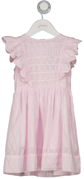 MORLEY Pink Ruffle Sleeve Embroidered Cotton Dress 3 Years