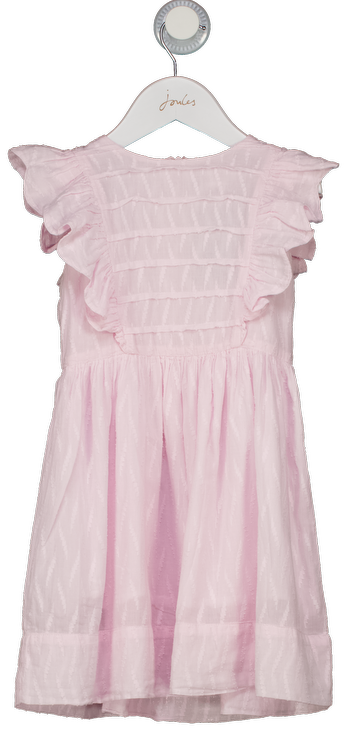 MORLEY Pink Ruffle Sleeve Embroidered Cotton Dress 4 Years