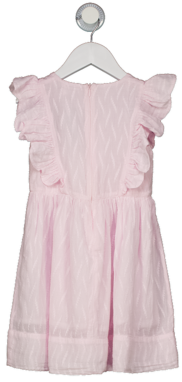 MORLEY Pink Ruffle Sleeve Embroidered Cotton Dress 3 Years