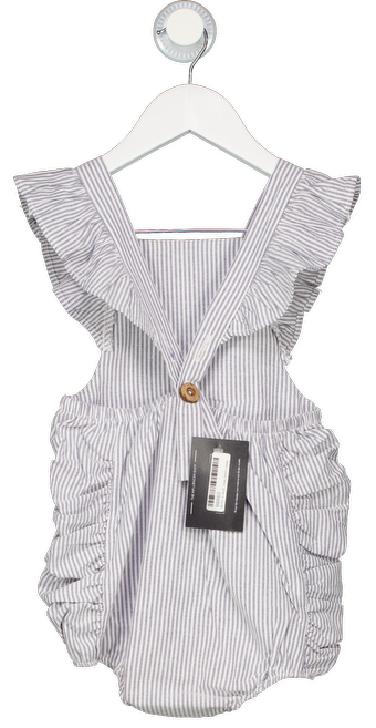 Freya Lillie Blue / White Linen Blend Romper 2 Years