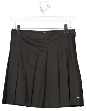 Tommy Hilfiger Black Timeless Wool Blend Pleated Mini Skirt UK 6