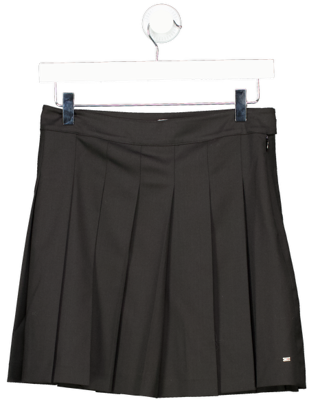 Tommy Hilfiger Black Timeless Wool Blend Pleated Mini Skirt UK 6