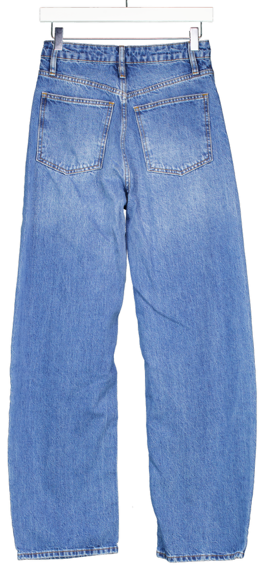 FRAME Blue Barrel-leg High-waist Slim Jeans In Stearnlee Clean W25