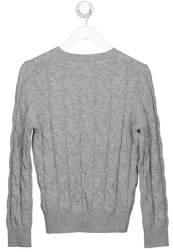 Tommy Hilfiger Grey Cable Knit Soft Wool Jumper UK S