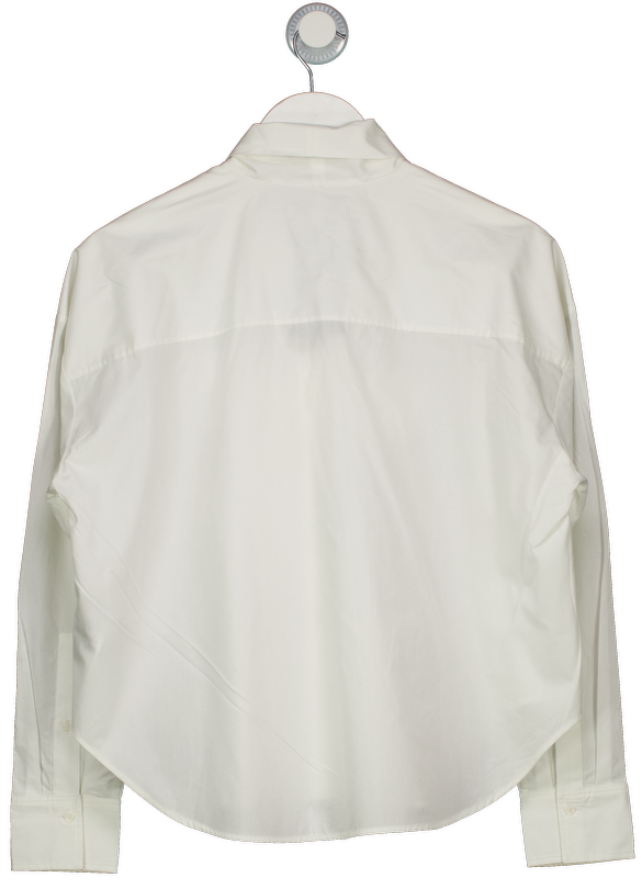 Tommy Hilfiger White Poplin Tie Neck Oversized Fit Shirt UK 6