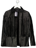 Karen Millen Black Leather Tassel Jacket UK 8