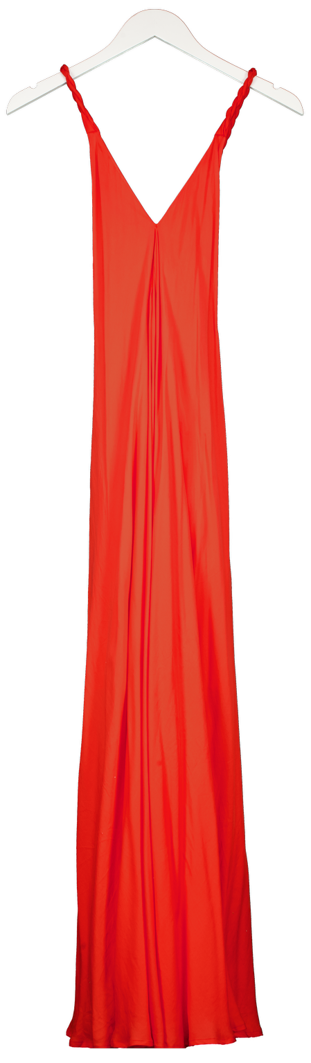 KALITA Red Strappy Lyocell Maxi Dress With Plaited Straps UK XS/S