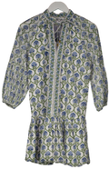 NEVE & NOOR White Mimi Dress In Floral Blue UK XS/S