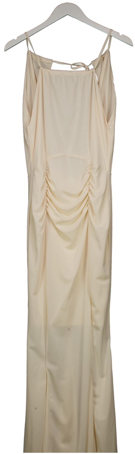 CELESTINE & MAE Cream Open Back Detail Maxi Dress UK M
