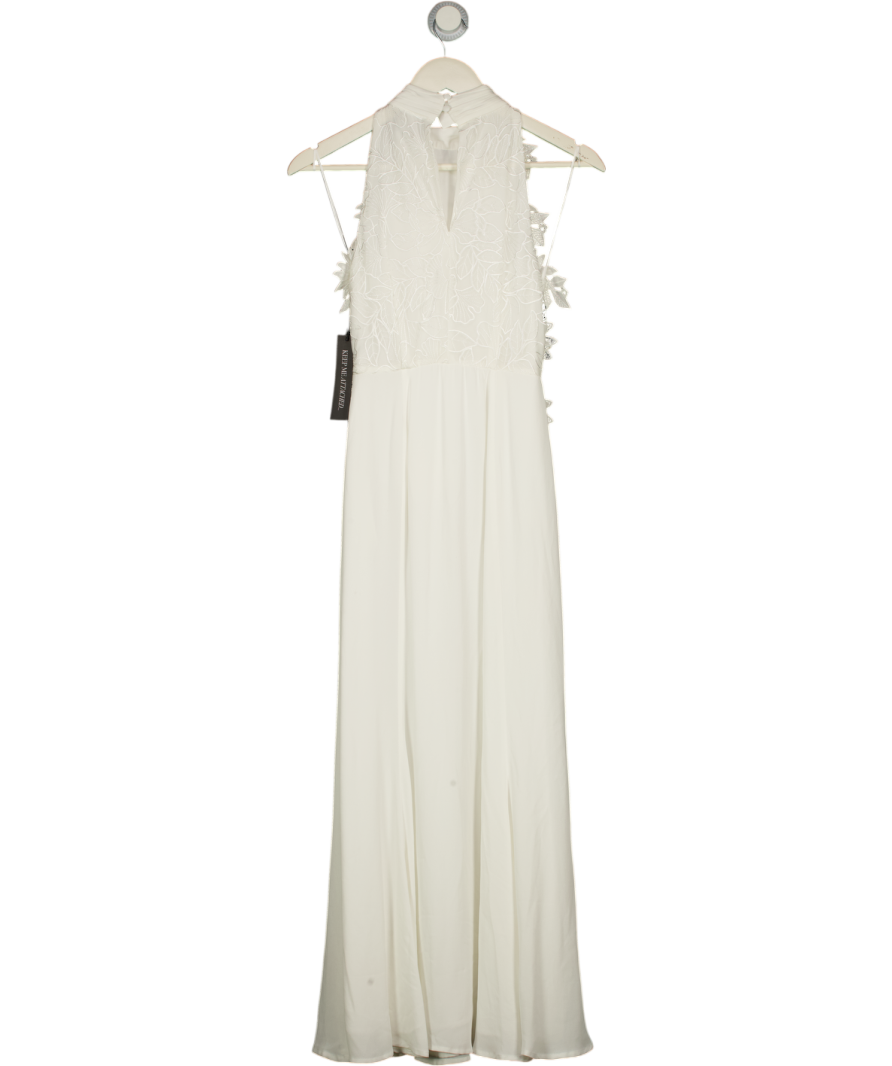 MINT VELVET White Floral Textured Maxi Dress UK 6