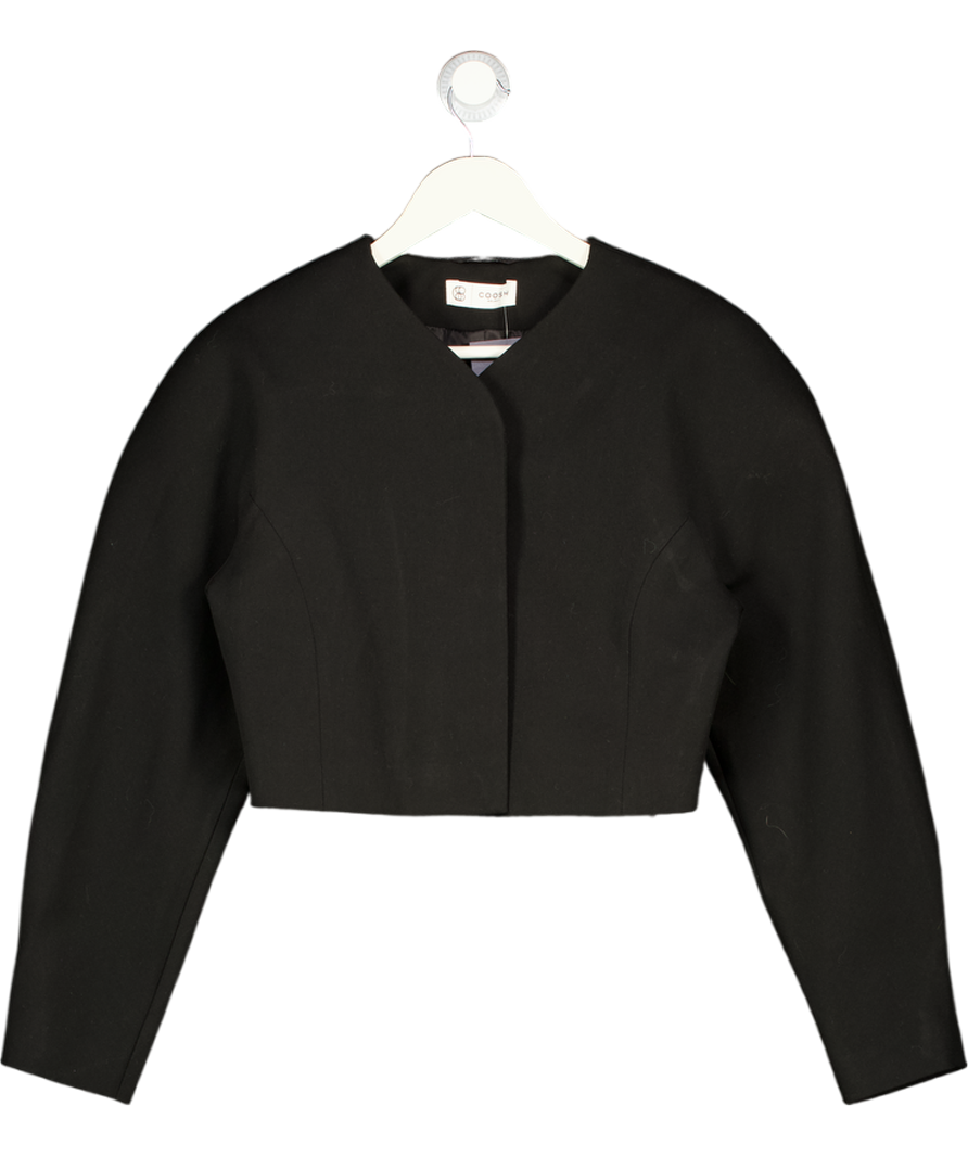 COOSH Black Cropped Blazer With Shoulder Pads UK M/L