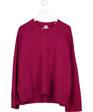 ARKET Dark Red Relaxed Cashmere-wool Jumper UK L