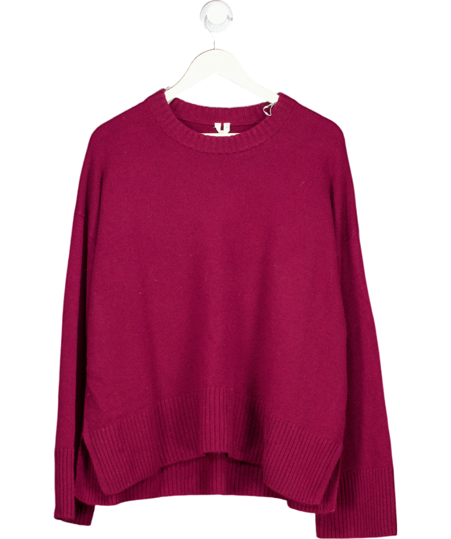 ARKET Dark Red Relaxed Cashmere-wool Jumper UK L
