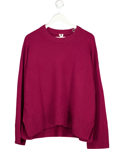 ARKET Dark Red Relaxed Cashmere-wool Jumper UK L