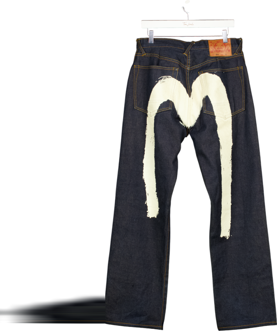 EVISU Blue Logo Back Baggy Jeans W34
