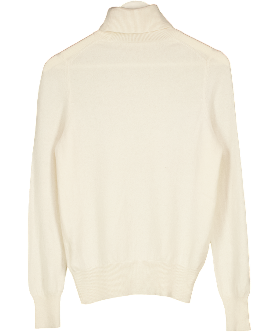 M&S Cream 100% Cashmere Roll Neck Jumper UK 10