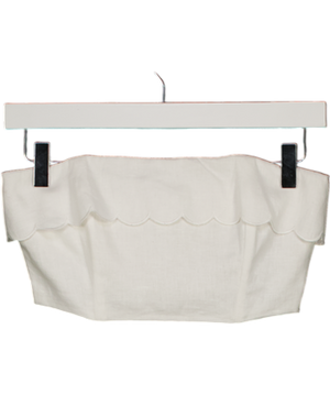 REFORMATION White Lizzi Linen Bandeau Top With Scallop Detail UK 4
