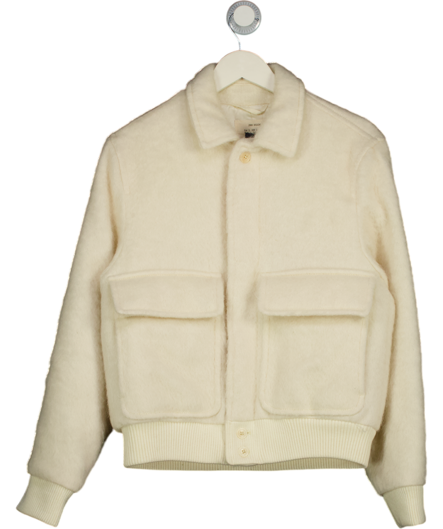 ZARA Cream Origins Wool Bomber Jacket UK S