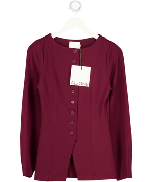 ALIGNE Burgundy Red Ponte Bonnie Waisted Blazer UK 8