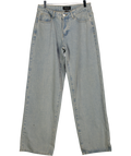 White Fox Blue Wide Straight Leg Jeans UK S