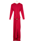 4th & Reckless Mel Red Jersey Hardware Waist Detail Maxi Dress UK 12