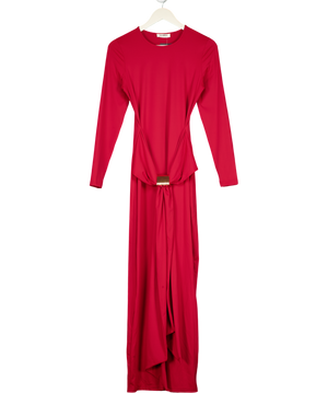 4th & Reckless Mel Red Jersey Hardware Waist Detail Maxi Dress UK 12