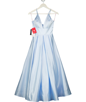 JJ's House Sky Blue Satin Gown Dress 32" Bust / Waist 23" UK XXS