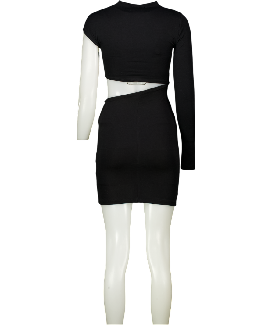 ZARA Black Jersey High Neck Bodycon Mini Dress UK S Reliked ZARA Black Jersey High Neck Bodycon Mini Dress UK S Reliked