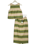 Tuckernuck Green Satin Stripe Ellington Skirt (uk8) And Kerri Top UK S