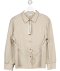 The Couture Club Beige Tailored Shoulder Padded Shirt UK 8