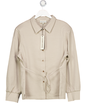 The Couture Club Beige Tailored Shoulder Padded Shirt UK 8