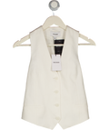 REISS White Alyx Linen Rich Waistcoat UK 8