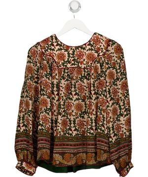 By Iris Beige Floral Boho Top UK S