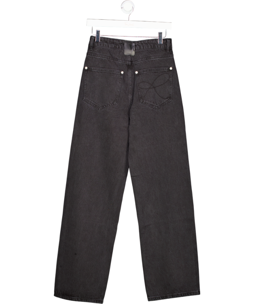 REBE Black Freddy Relaxed Straight Leg Jeans UK XS