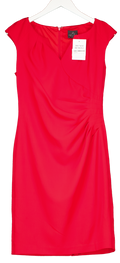 Adrianna Papell Red Ruched Side Pencil Dress UK 10