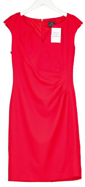 Adrianna Papell Red Ruched Side Pencil Dress UK 10