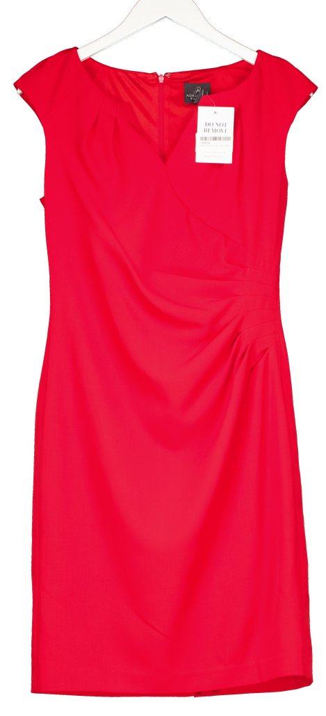 Adrianna Papell Red Ruched Side Pencil Dress UK 10