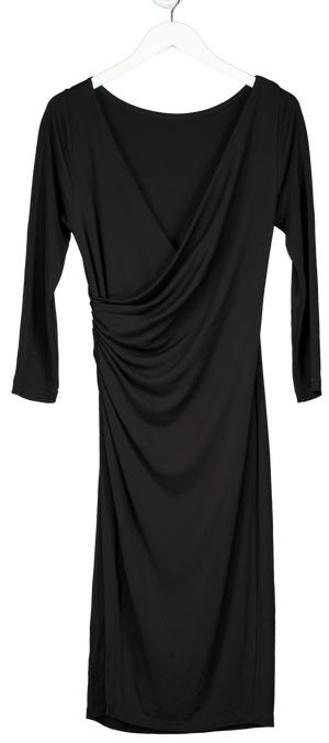 LK Bennett Black Jersey Long Sleeve V-back Midi Dress UK 10