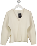 ZARA Cream V-neck Structured Cardigan UK S