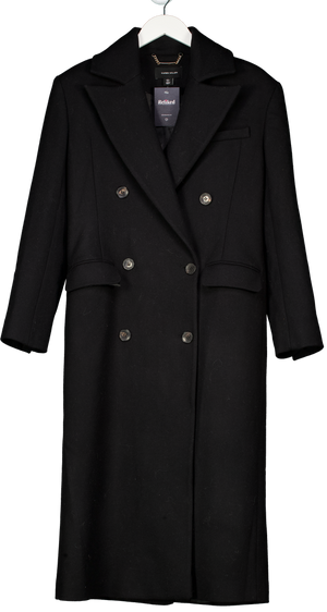 Karen Millen Black Tailored Classic Trench Coat UK 6