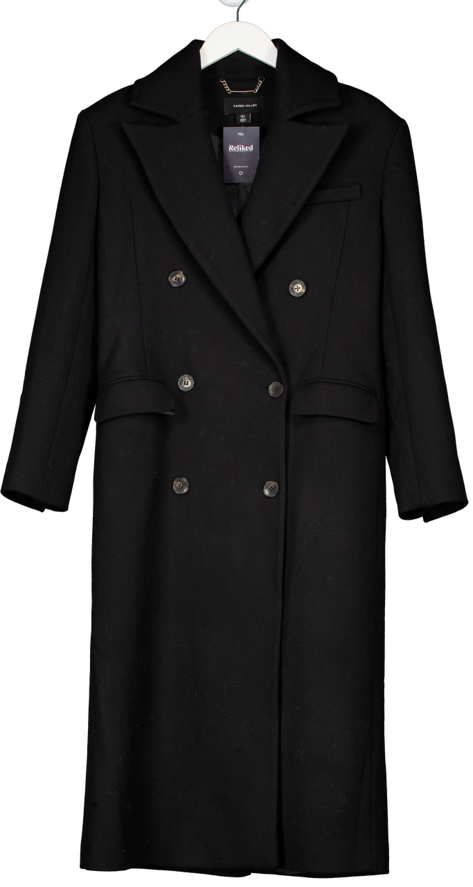 Karen Millen Black Tailored Classic Trench Coat UK 6