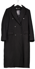 ZARA Black Fitted Button Trench Coat UK S