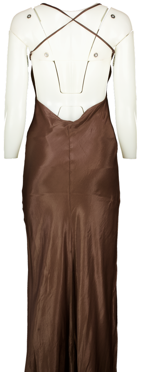 ASOS Brown Strappy Backless Maxi Dress UK 8