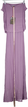 House of CB Purple Micah Orchid Ladder Knit Maxi Dress UK S