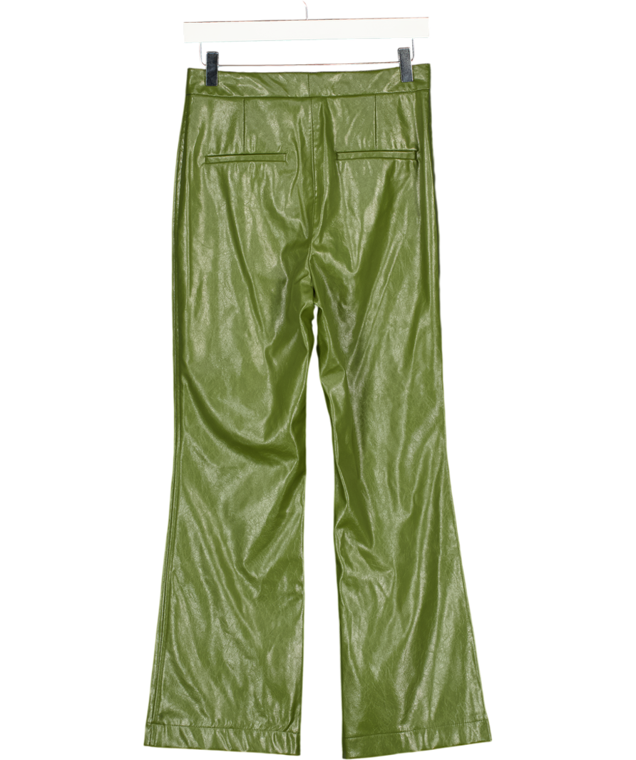 ZARA Green Faux Leather Trousers UK S