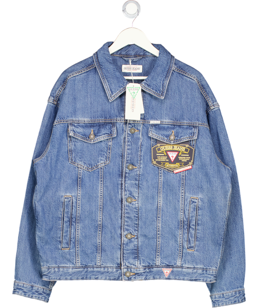 GUESS Blue Oversized Denim Trucker Jacket UK XL
