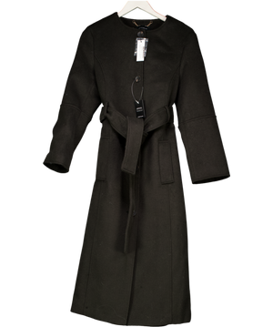 Karen Millen Brown Brushed Wool Single Breasted Belted Tailored Maxi Coat UK 6